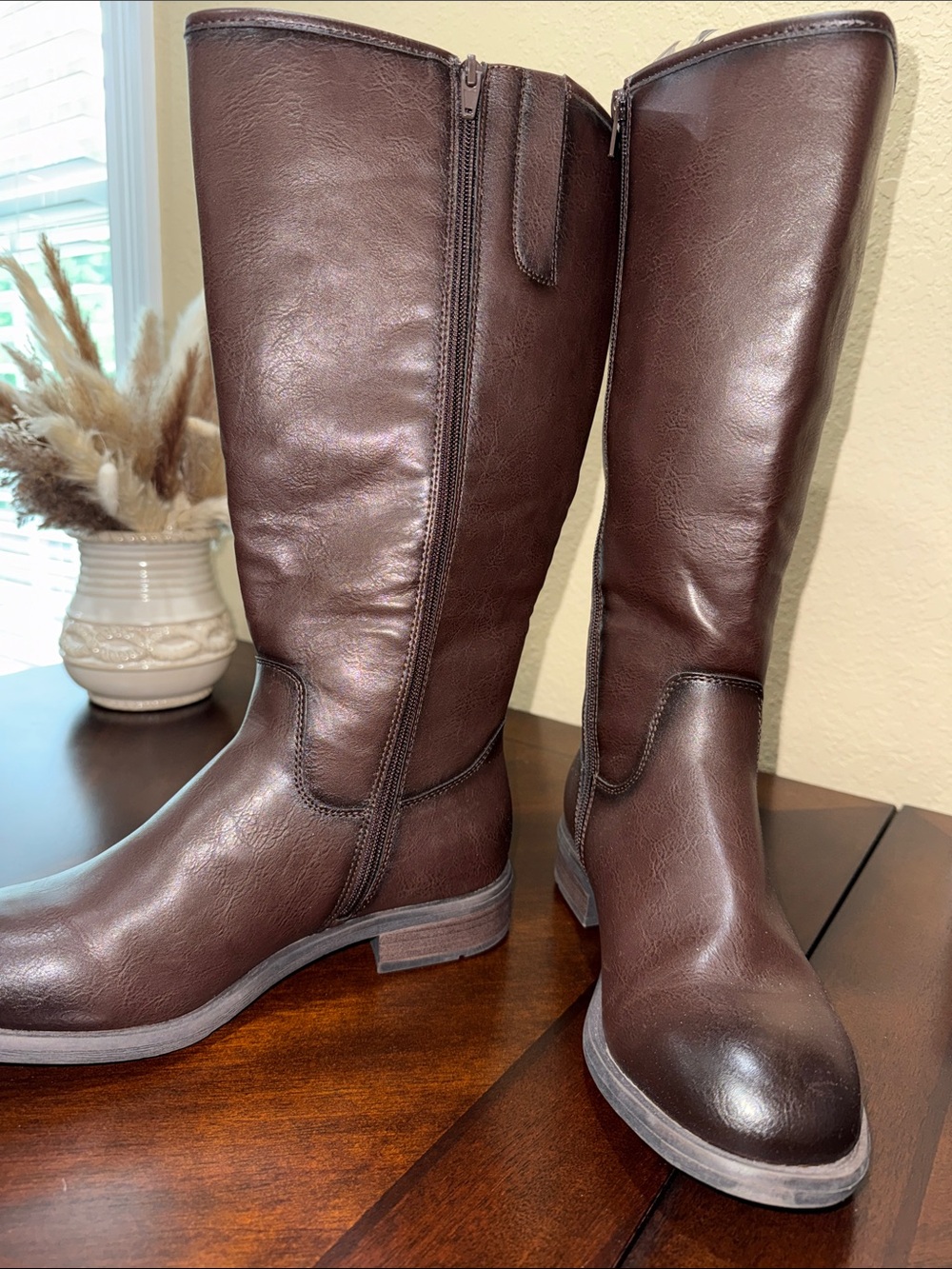FRYE AND CO. Wide Calf Charlize Women's Tall Riding Boots Dark Brown size 9 - Picture 5 of 14